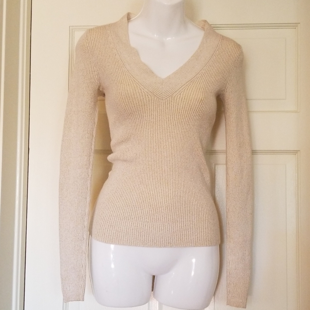 Gold Infused Scoop Back Sweater - Picture 2 of 8